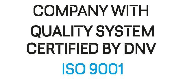 Company with quality system certified by DNV, ISO 9001.